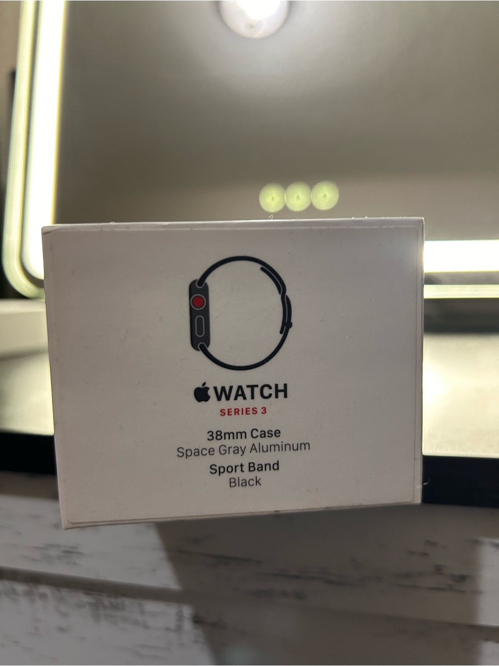 Apple Watch Series 3 Space Gray Aluminum with Black Sport Band - 38mm